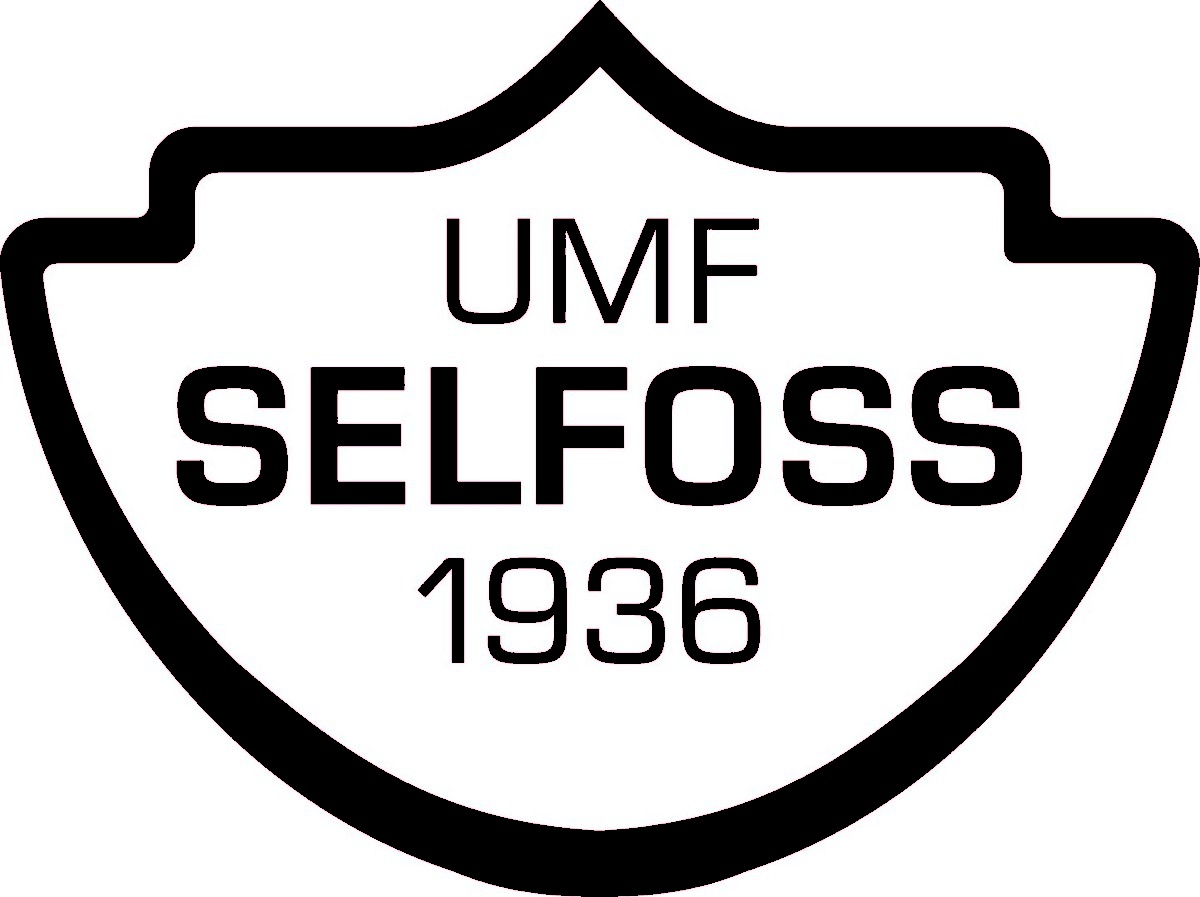 Svart merki Umf. Selfoss á hvítum bakgrunni