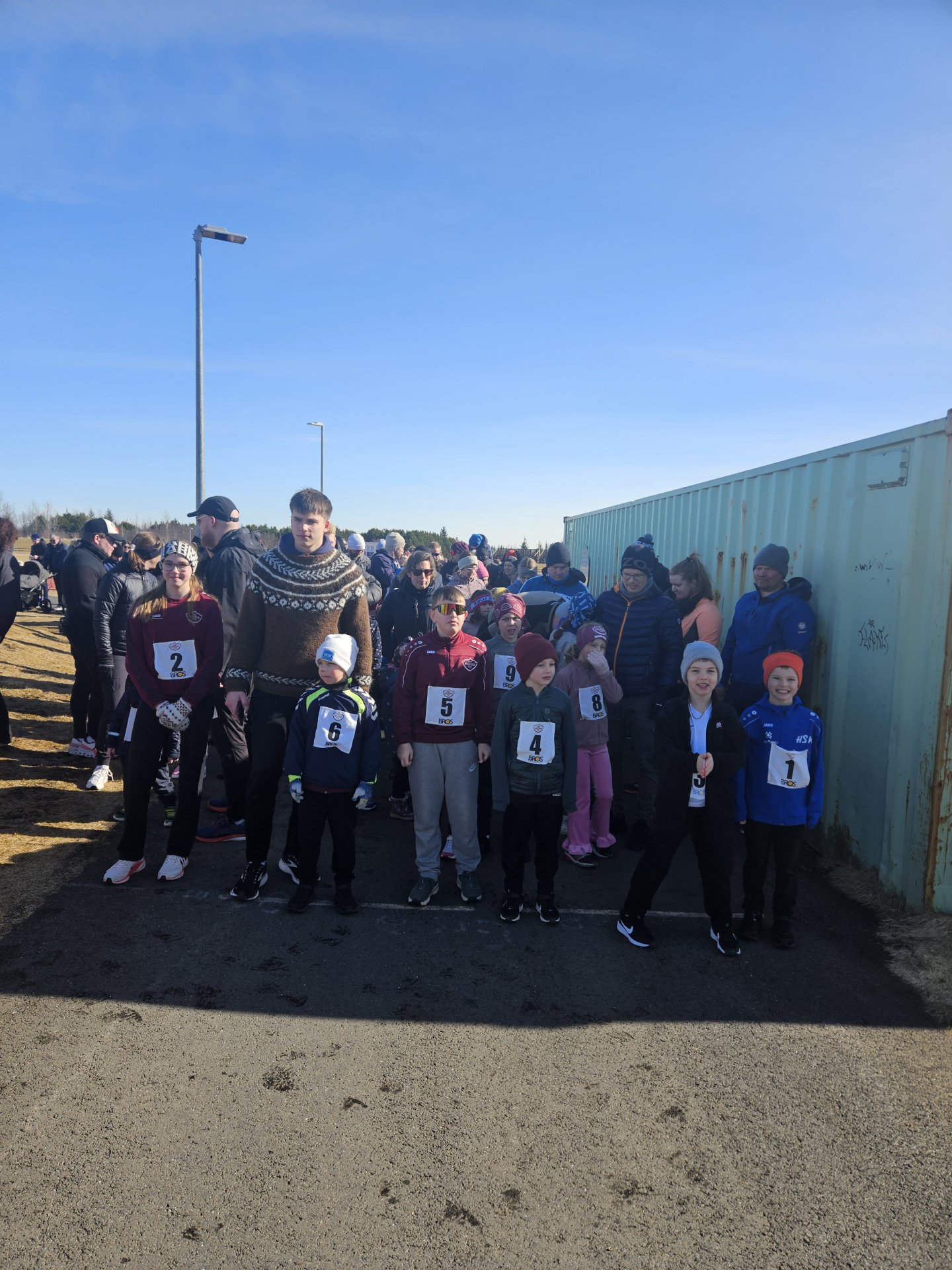 Fyrsti ráshópur við rásmarkið.