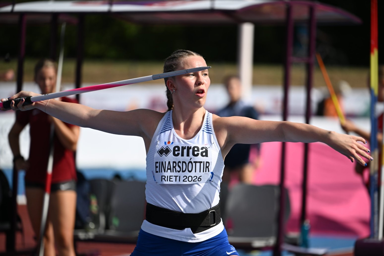 Bryndís Embla Einarsdóttir í Rieti á Ítalíu en hún keppti þar á EM U18 fyrr í sumar. 
Ljósmynd/European Athletics