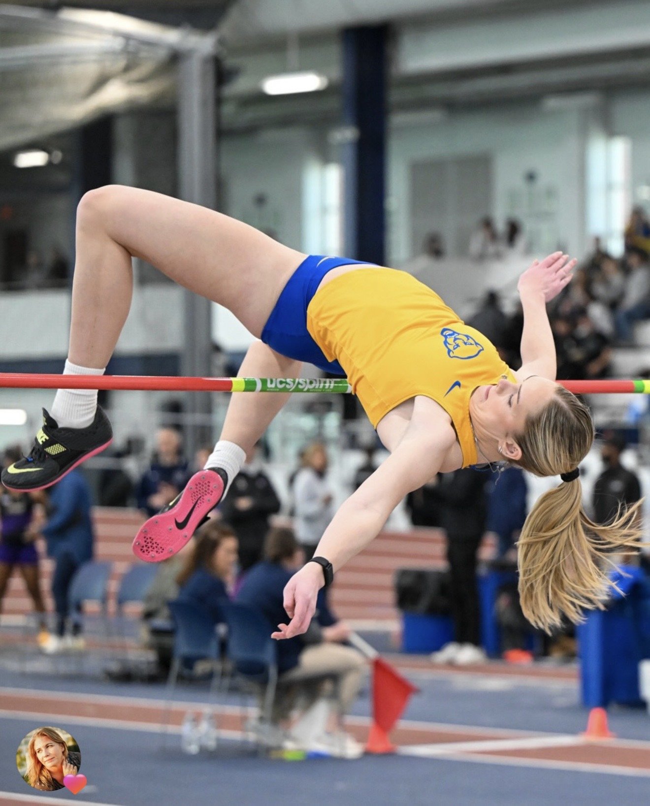 Eva María með flott stökk í hástökkinu