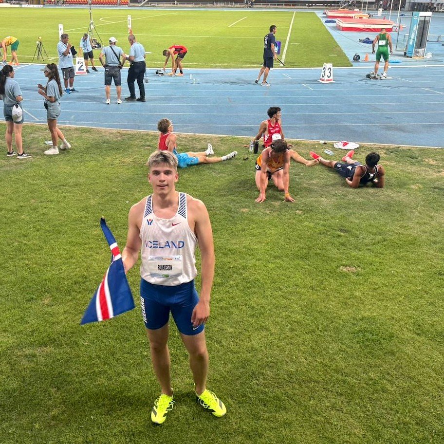 Hjálmar Vilhelm á Ólympíuhátíð Evrópuæskunnar. Ljósmynd/Rúnar Hjálmarsson
