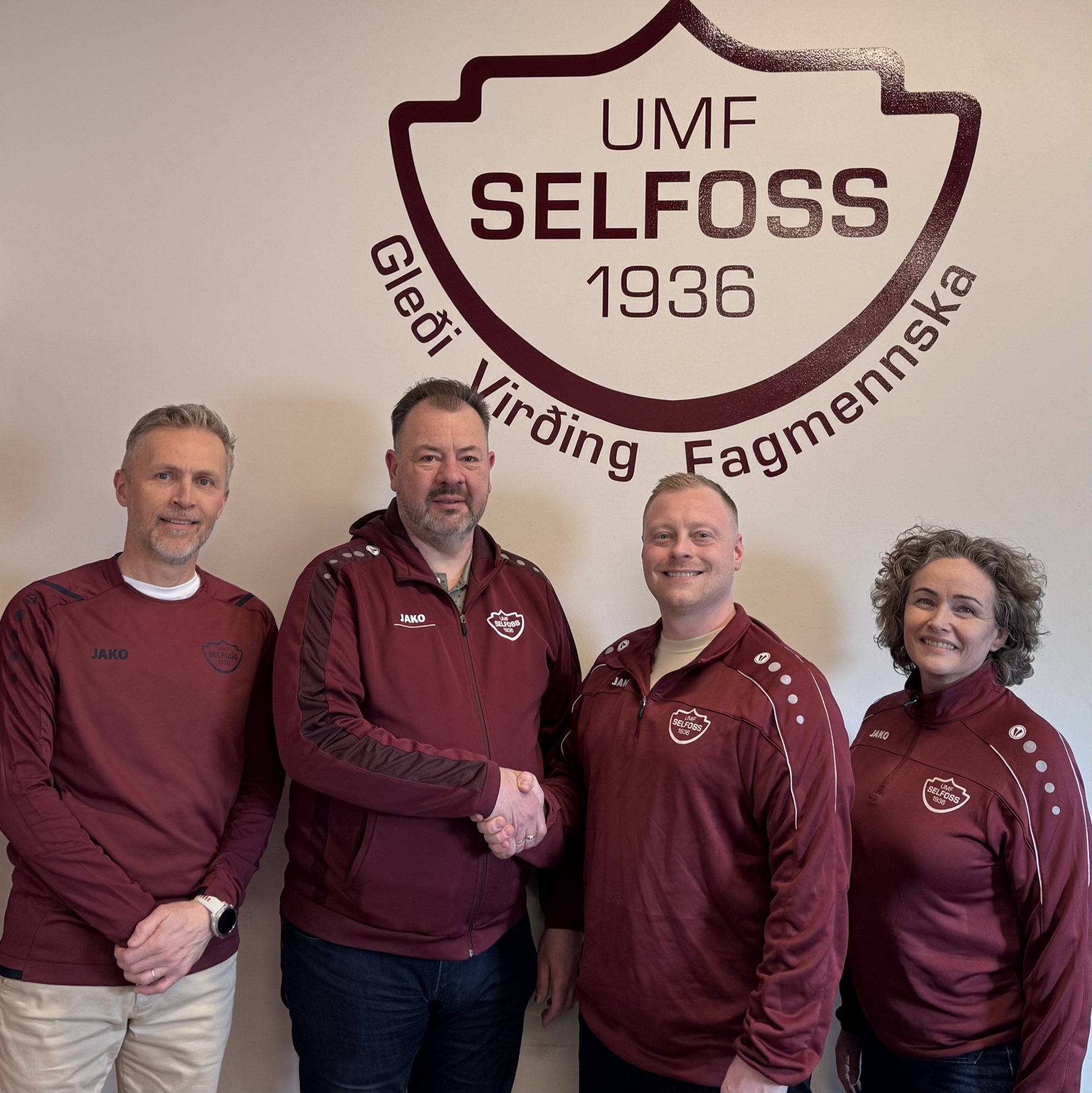 Frá vinstri eru: Hermann Ólafsson framkvæmdastjórn UMFS, Helgi Sigurður Haraldsson formaður UMFS, Halldór Stefán Haraldsson framkvæmdastjóri UMFS og Brynhildur Jónsdóttir framkvæmdastjórn UMFS.