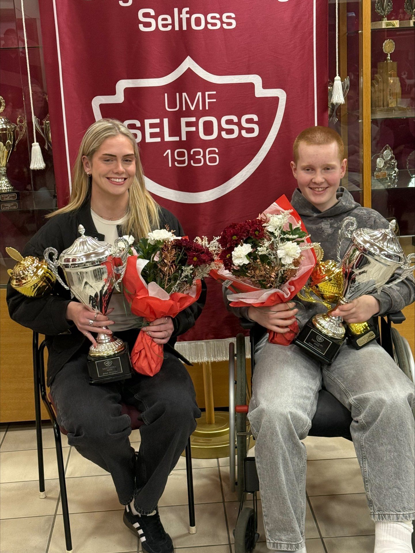 Eva María Baldurdóttir og Eric Máni Guðmundsson, íþróttafólk Umf.Selfoss 2025.