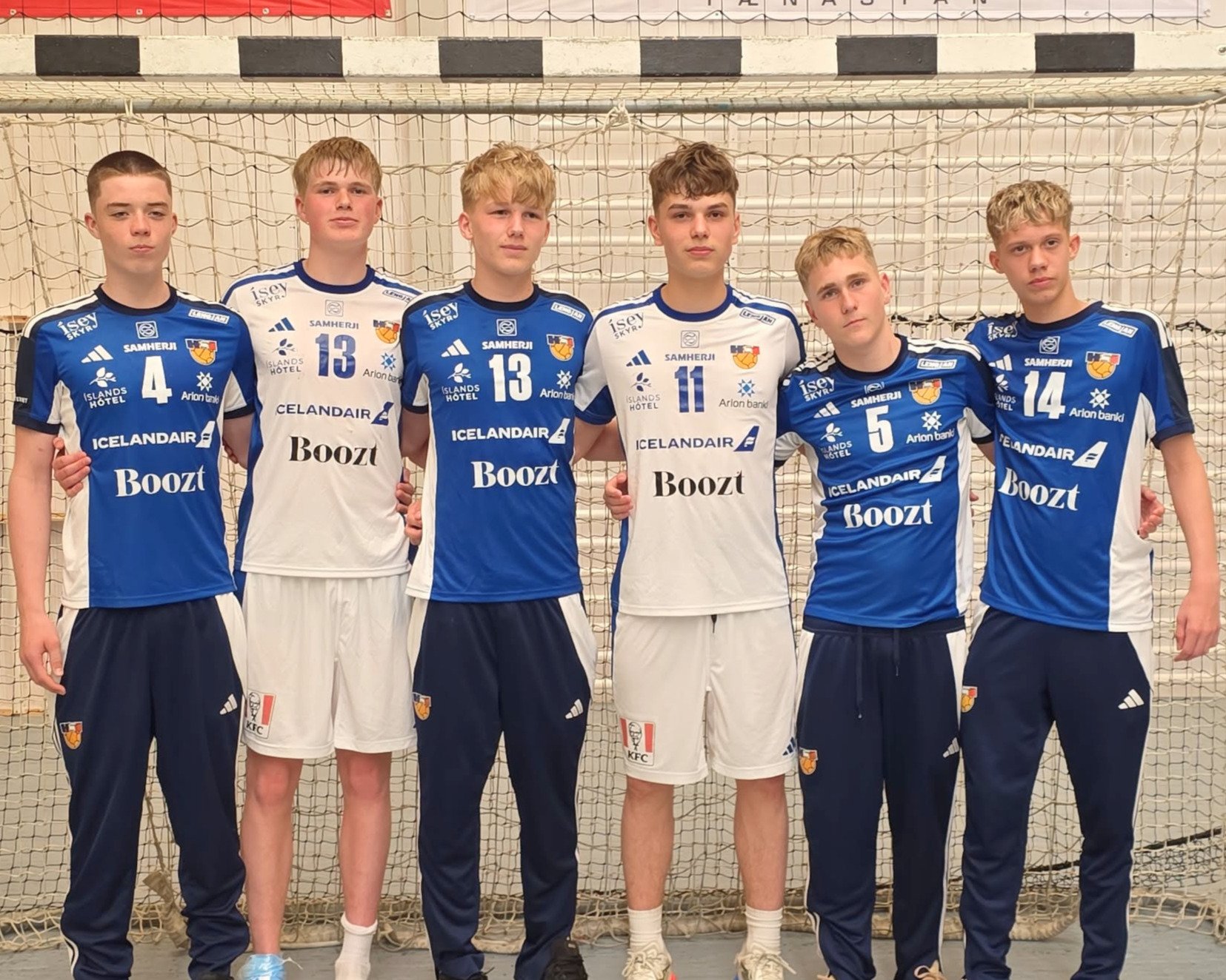 Frá vinstri: Gabríel Fannar Ólafsson (U15), Sveinn Ísak Hauksson (U16), Ólafur Eldur Ólafsson (U15), Kári Einarsson (U16), Sölvi Berg Auðunsson (U15) og Daníel Hilmar Hilmarsson (U15)
