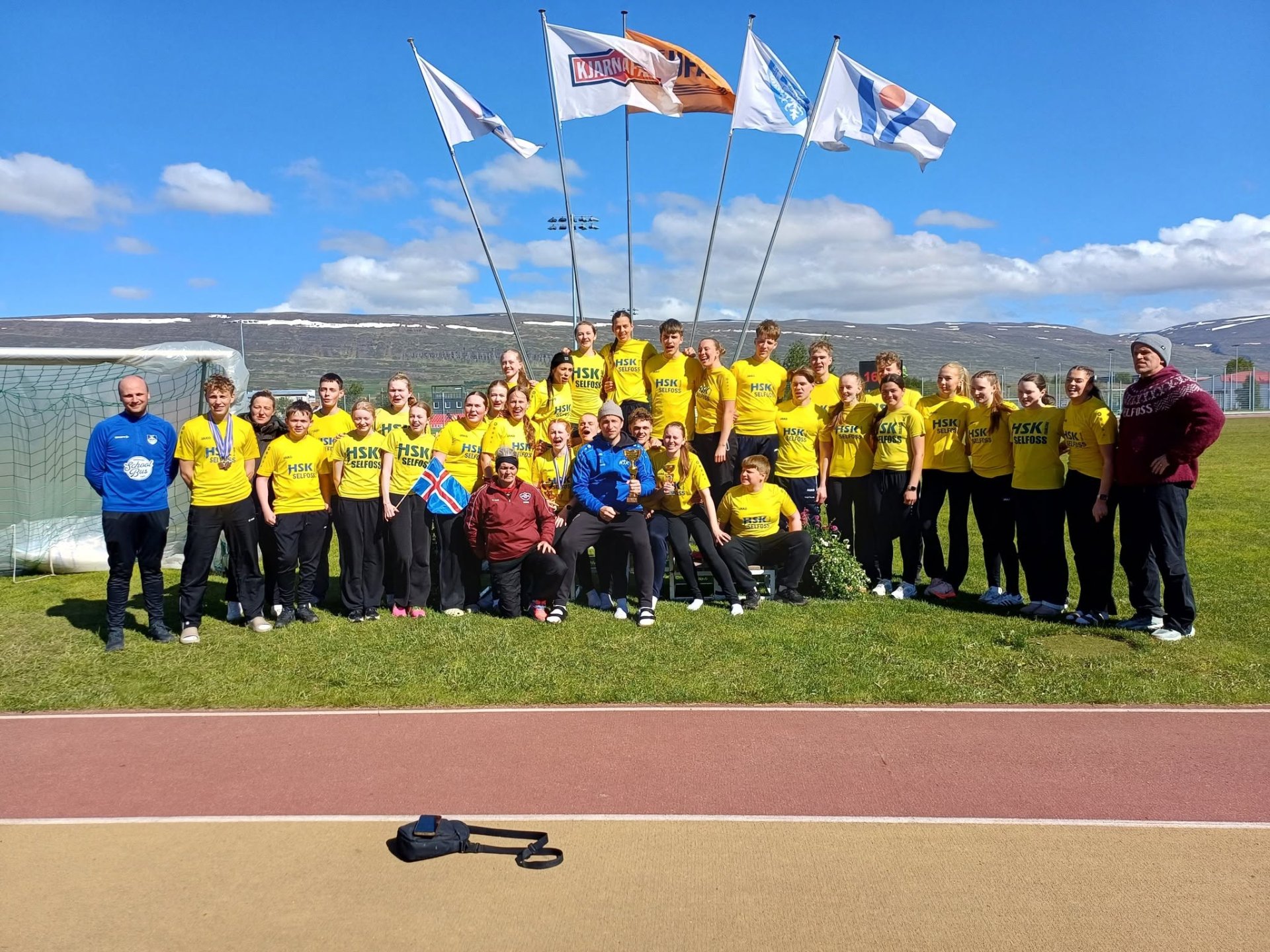 Sigurlið HSK Selfoss ásamt þjálfurum