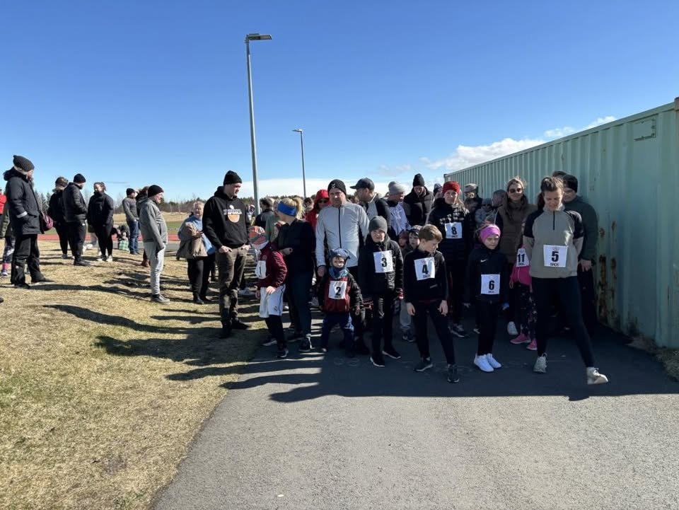 Keppendur við rásmarkið.