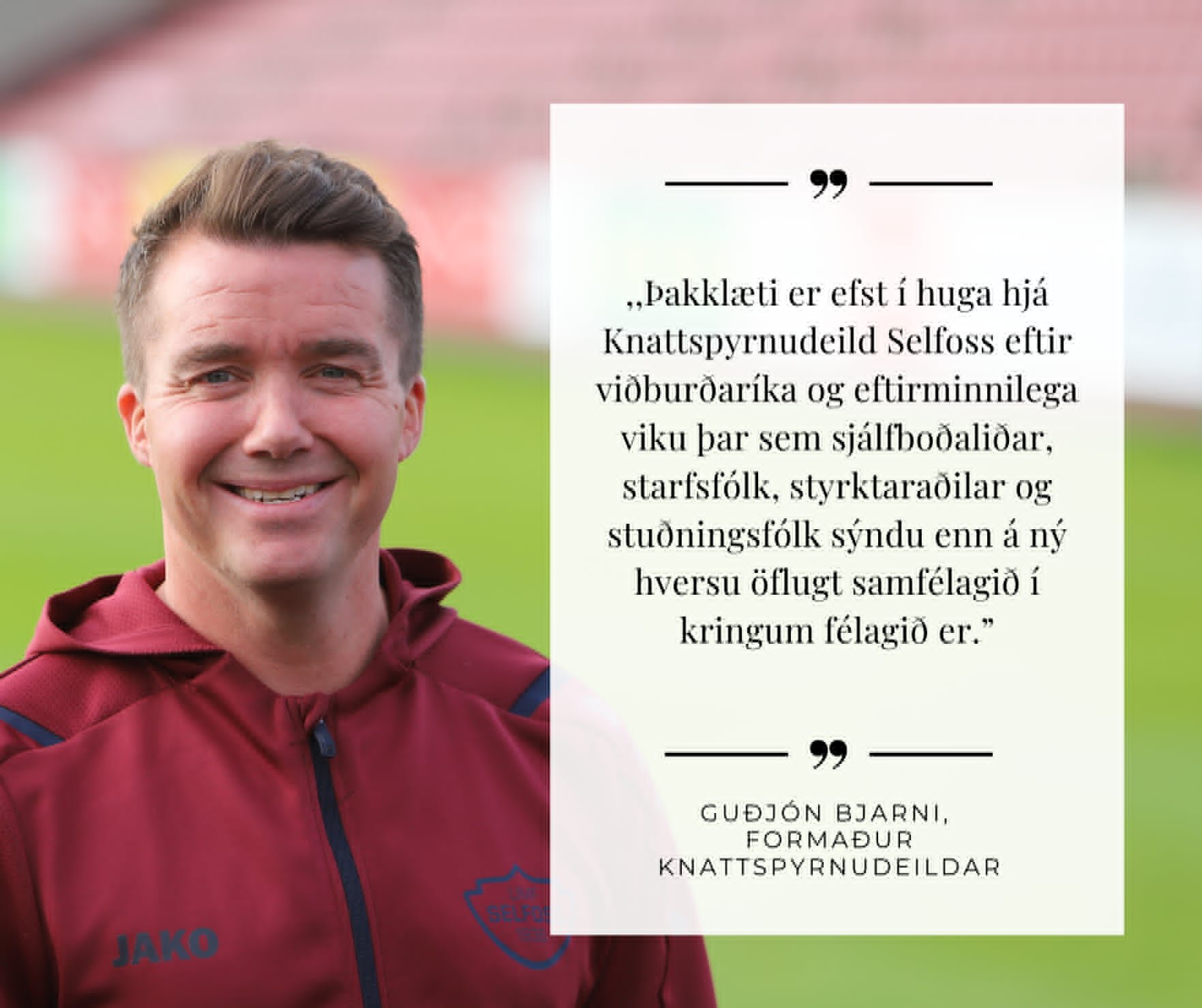 Pistill frá Guðjóni Bjarna Hálfdánarsyni formanni knattspyrnudeildar