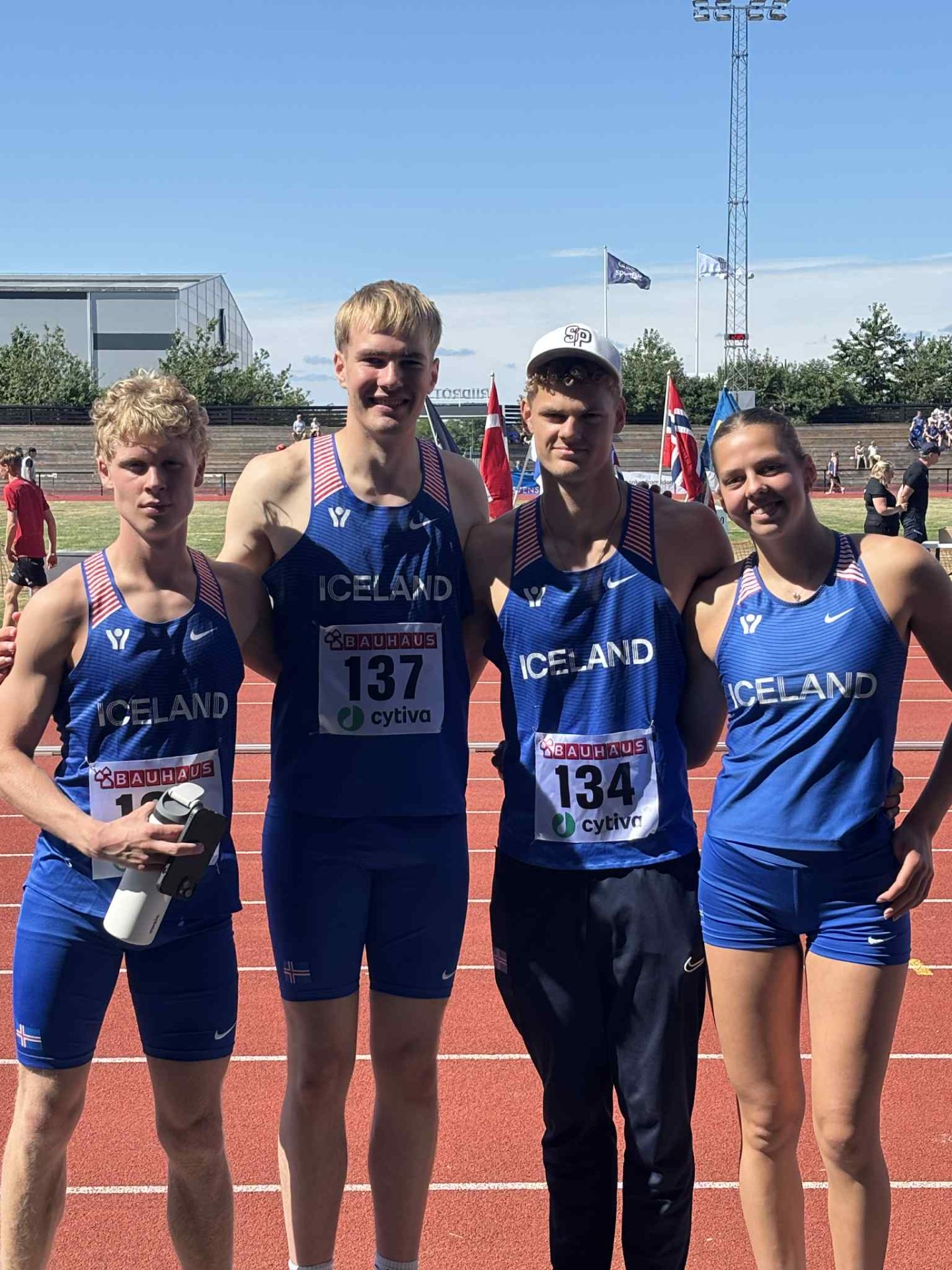 Þorvaldur Gauti, Daníel Breki, Ívar Ylur og Hanna Dóra á NM U20.