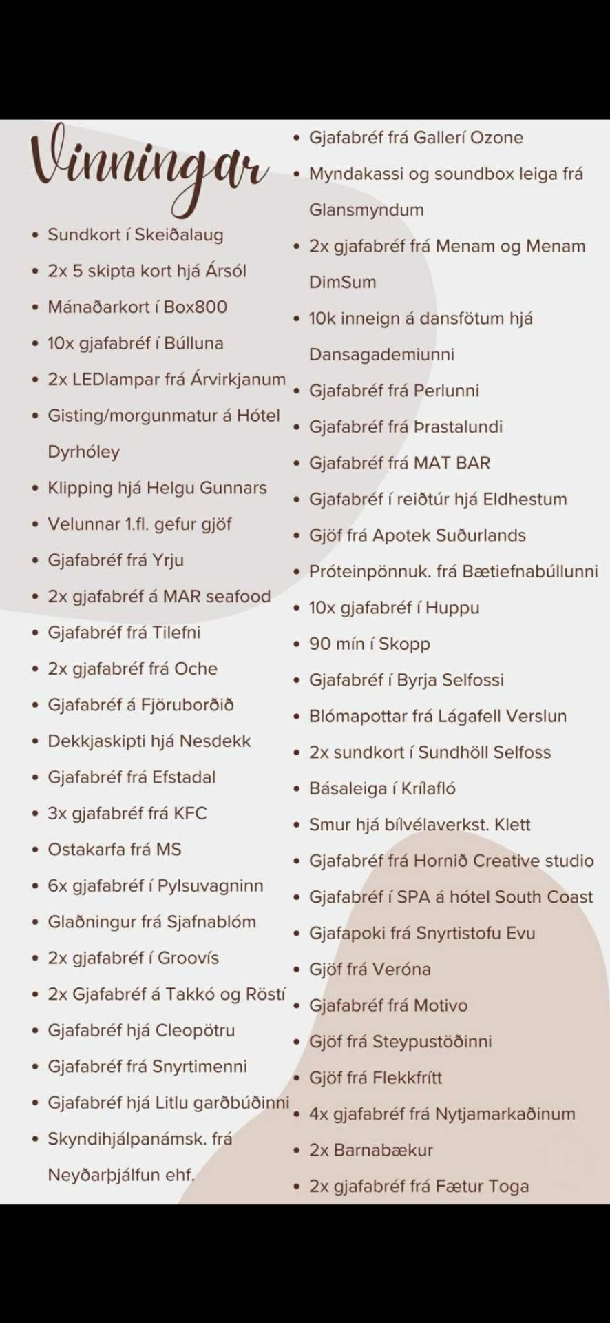 Vinningaskrá í happadrætti 1. flokks